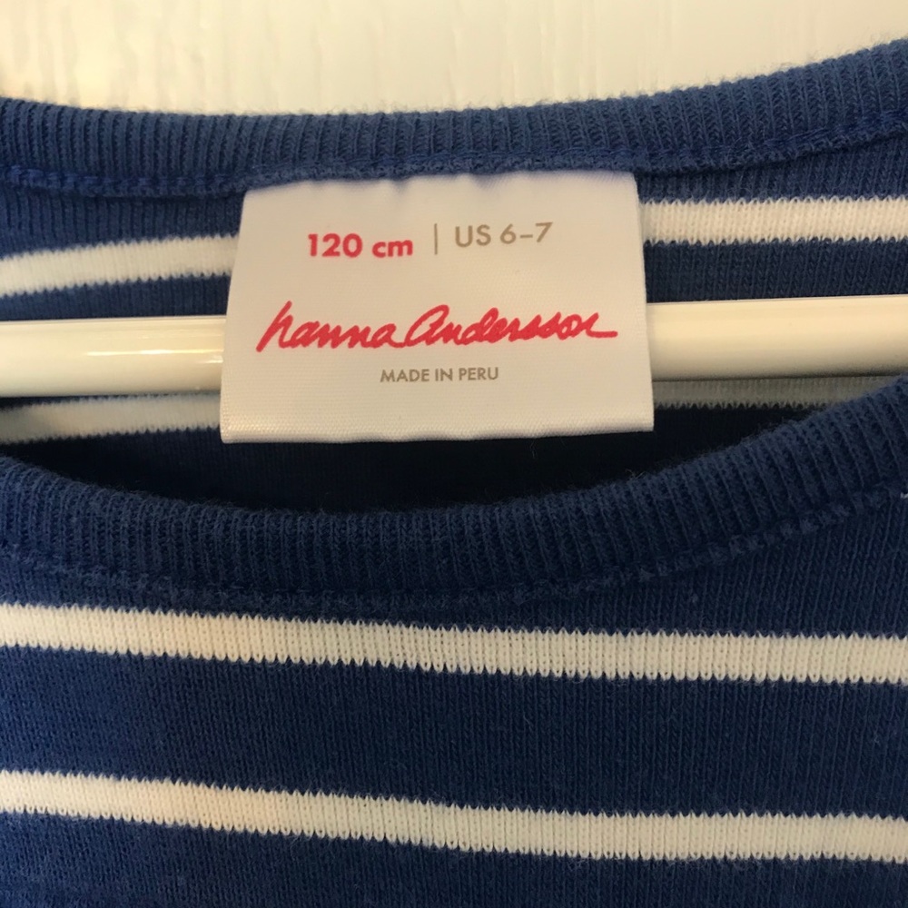 Hanna Anderson dress blue and white stripes